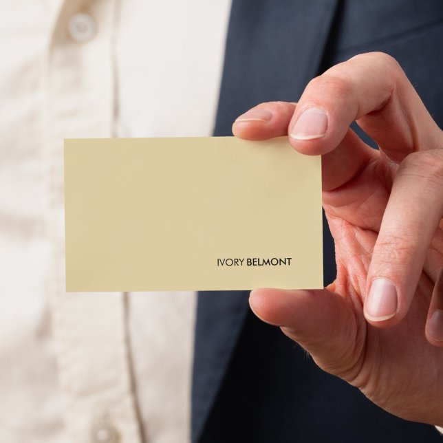 Modernes Einfaches Gelb Weiß Minimal Visitenkarte (Modern Simple Yellow White Minimal Business Card)