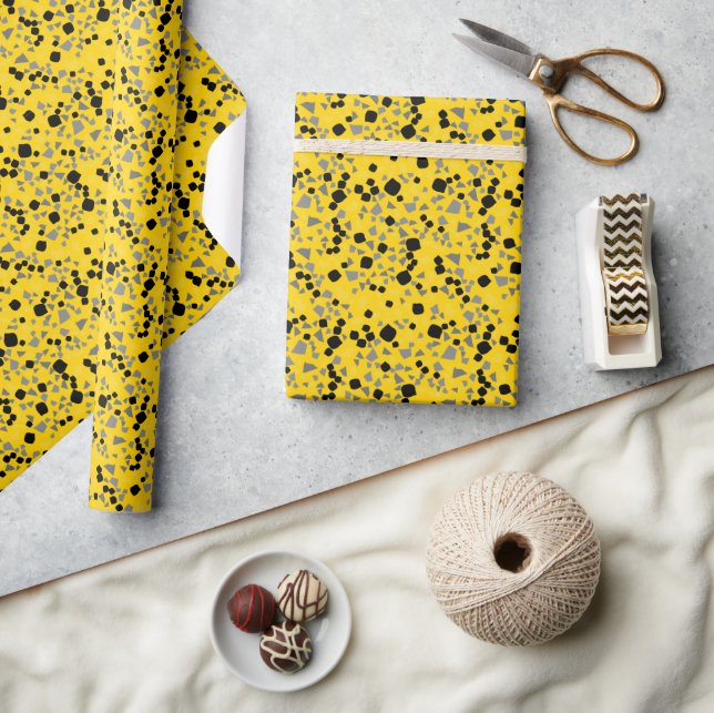 Modernes, einfaches Gelbes Terrazzo-Wrapping Paper Geschenkpapier (Basteln)