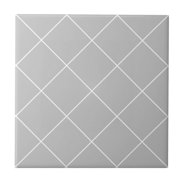 Modernes, einfaches geometrisches, graues Diamantg Fliese (Vorderseite)