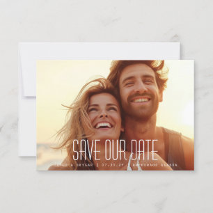 Modernes, einfaches gestricheltes Foto Save The Date