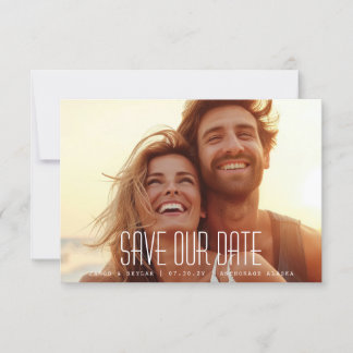 Modernes, einfaches gestricheltes Foto Save The Date