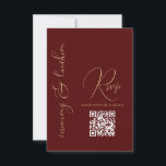 Modernes einfaches Gold Burgund Red QR Bat Mitzvah RSVP Karte<br><div class="desc">Dieses elegante und stilvolle Bat Mitzvah oder Bar Mitzvah uAwg ist die perfekte Wahl für Ihren Sohn oder Ihre Tochter an ihrem besonderen Tag. Es zeichnet sich durch ein einfaches und modernes Imitat Gold Typografie-Design auf bordeauxrotem Hintergrund und QR Code uAwg. Es ist ein einzigartiges, cooles und trendiges Design, dieses...</div>