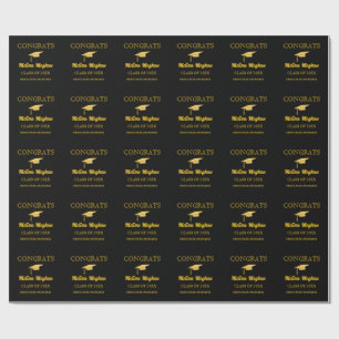 Modernes, einfaches Gold Cap Typografie Grad Party Geschenkpapier