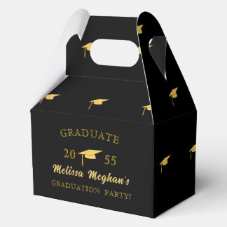 Modernes einfaches Gold Graduation Cap Grad Party Geschenkschachtel