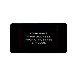 Modernes einfaches Gold Square Boarder Business Adressaufkleber