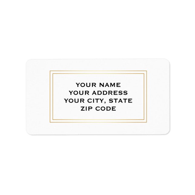 Modernes einfaches Gold Square Boarder Business Adressaufkleber (Vorne)