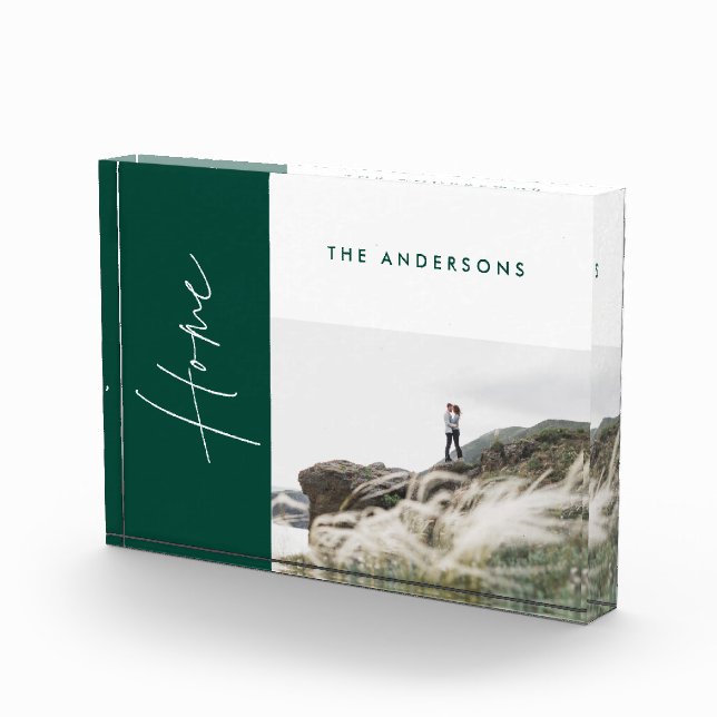 modernes, einfaches, grünes Zuhause-Foto-Familieng Fotoblock (Rechts)