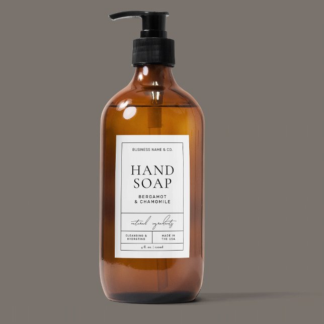 Modernes, einfaches Handseifenwaschetikett Wasserd Lebensmitteletikett (Minimalist waterproof vertical rectangle product label, perfect for liquid soaps, lotions and more!)