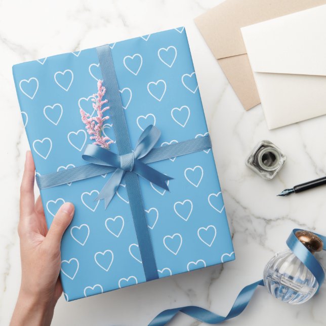 Modernes, einfaches Herzmuster des Valentins Licht Geschenkpapier (Schenken)