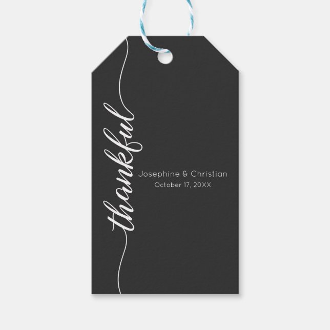 Modernes, einfaches Hochzeitskaffee - Dankbares Dr Geschenkanhänger (Vorderseite)