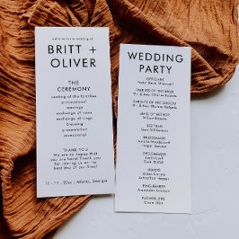 Modernes einfaches Hochzeitsprogramm