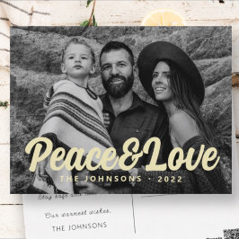 Modernes, einfaches, kursives Foto für die Begrüßu Feiertagspostkarte