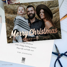 Modernes, einfaches, kursives Foto für die Begrüßu Folien Feiertagskarte