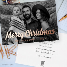 Modernes, einfaches, kursives Foto für die Begrüßu Folien Feiertagskarte