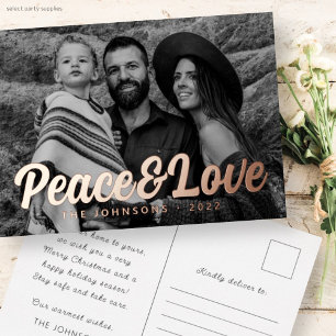 Modernes, einfaches, kursives Foto für die Begrüßu Folien Feiertagspostkarte