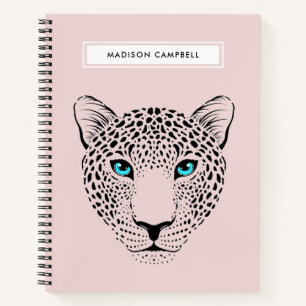 Modernes, einfaches Leopard-Gesichtsmuster hinten Notizbuch