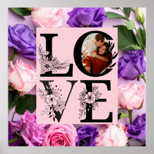 Modernes einfaches Liebesfoto Frohen Valentinstag Poster