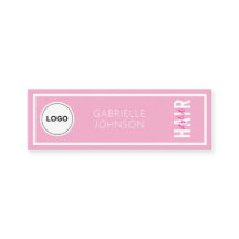 Modernes einfaches Logo Blush Rosa Weiße Haarstyli