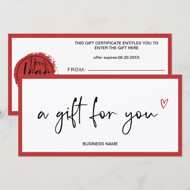 Modernes, einfaches Logo für das rote Herz (Vorne/Hinten)