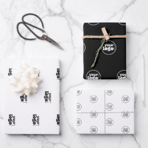 Modernes, einfaches Logo hier Geschenkpapier Set