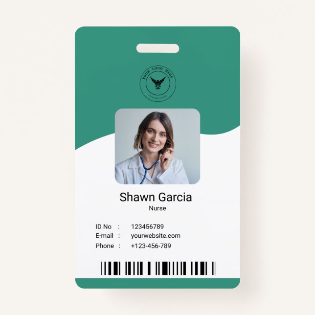 Modernes einfaches medizinisches ID-Abzeichen Ausweis (Vorderseite)