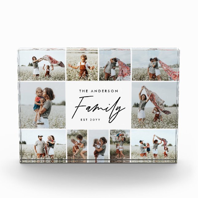 modernes, einfaches Mehrfamiliengeschenk mit minim Fotoblock (Vorderseite)