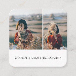 Modernes, einfaches Minimalistisches Berufliches F Quadratische Visitenkarte