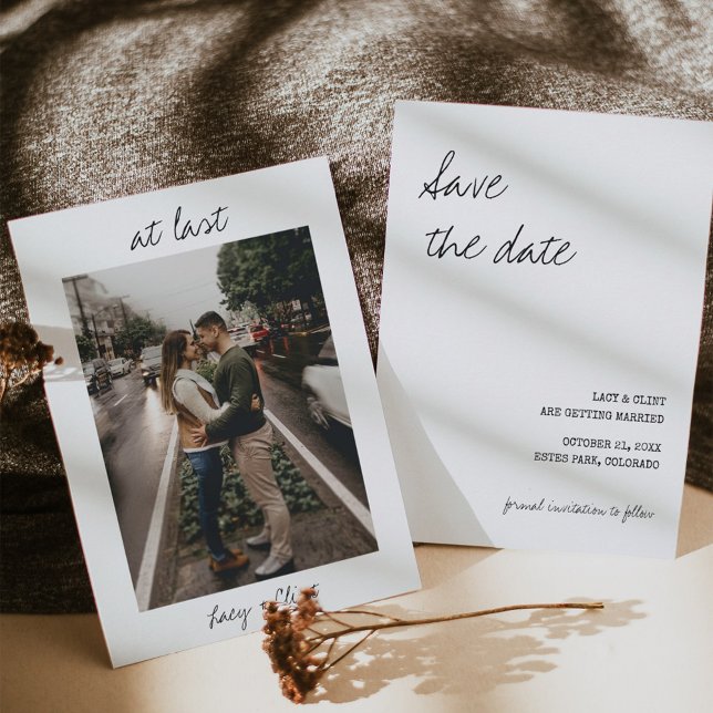 Modernes, einfaches Minimalistisches Foto Save The Date (Von Creator hochgeladen)