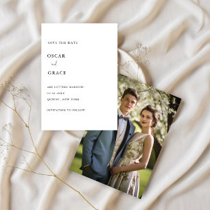 Modernes, einfaches Minimalistisches Foto Save The Date