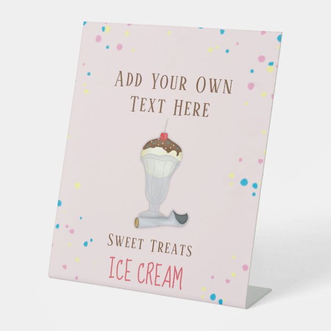 Modernes, einfaches Minimalistisches Ice Restauran Sockelschild (Vorderseite)