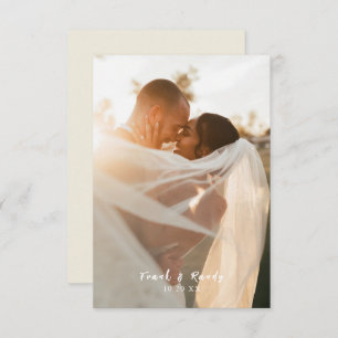 Modernes einfaches Minimalistisches Newlyweds Foto Dankeskarte