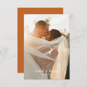 Modernes Einfaches Minimalistisches Terracota Foto Dankeskarte