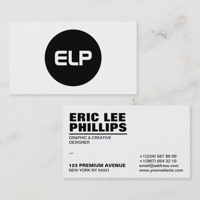 Modernes, einfaches Minimalistisches Weiß Beruflic Visitenkarte (Vorne/Hinten)