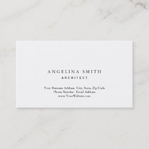 Modernes einfaches Minimalistisches weißes Visitenkarte