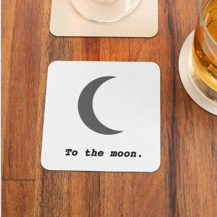 Modernes, einfaches Mondpreisangebot Rechteckiger Pappuntersetzer