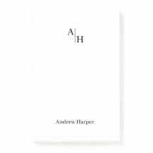 Modernes einfaches Monogramm, erstes Notepad