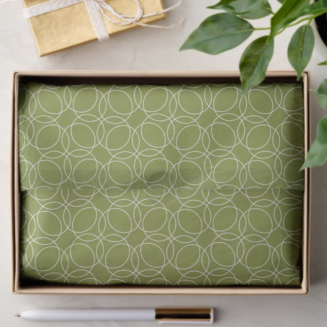 Modernes, einfaches Muster Seidenpapier (tissue paper green pattern)