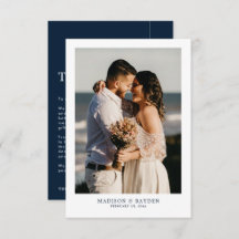 Modernes einfaches Navy Blue mit Foto Wedding