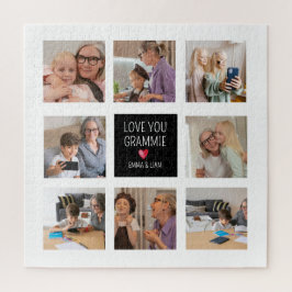 Modernes einfaches Oma Herz 8 Foto Collage Custom Puzzle