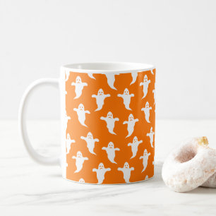 Modernes, einfaches Orange und weiße Geister Hallo Kaffeetasse