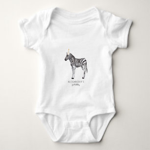 Modernes einfaches Party-Tier 1. Geburtstag Baby-B Baby Strampler