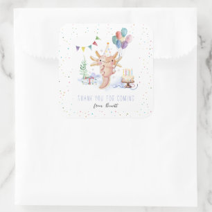 Modernes, einfaches Party-Tier Vielen Dank klassis Quadratischer Aufkleber