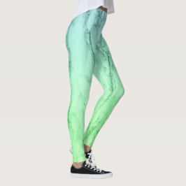 Modernes, einfaches, pastellblaues Minzgrün Leggings