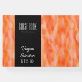 Modernes, einfaches Peach Wedelbuch Gästebuch