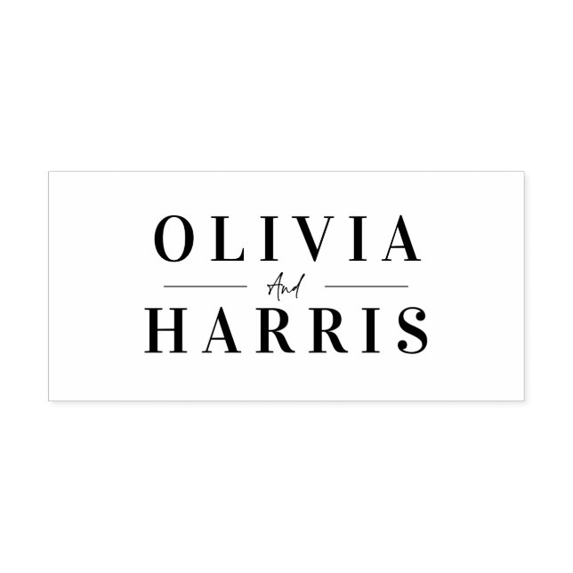 Modernes, einfaches personalisiertes Paar Permastempel (Design)