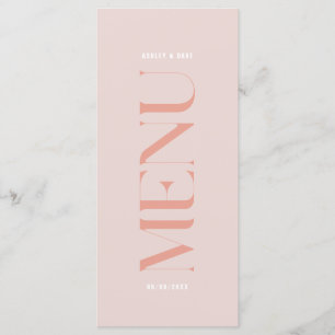 Modernes einfaches rosa Edge Wedding Menu Menükarte