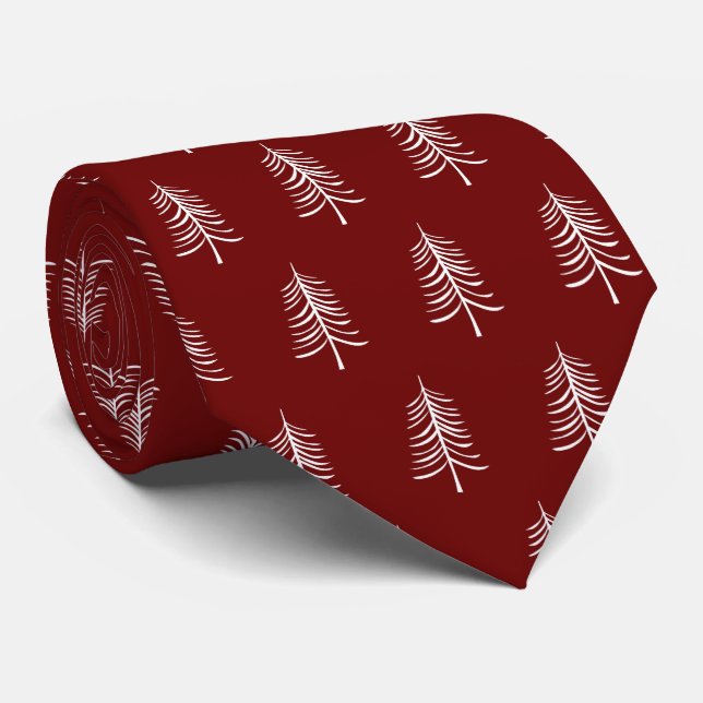 Modernes, einfaches, rotes Weihnachtsbaummuster Krawatte (Gerollt)