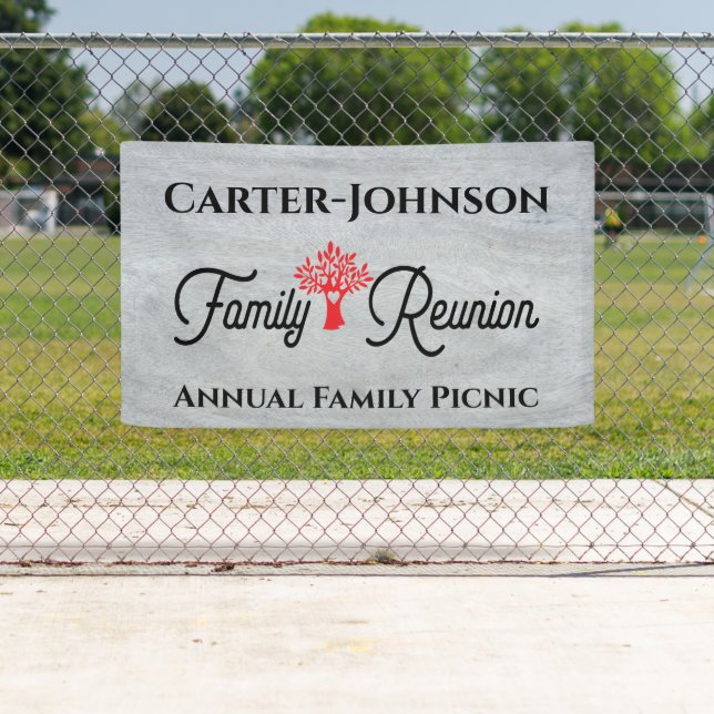 Modernes, einfaches Rustikales Family Wiedersehen Banner (Insitu)