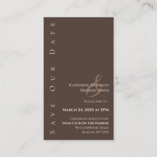 Modernes, einfaches Save the Date-Country Brown Visitenkarte