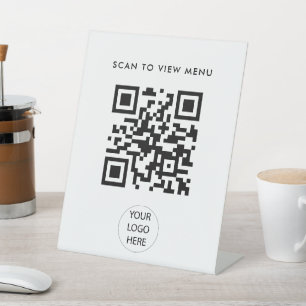 Modernes einfaches Scan QR Code Menü Sockelschild
